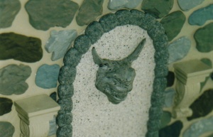 Painted stone wall