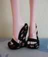 Fabric covered wedge heels